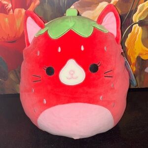 NWT ORIGINAL Squishmallows OLMA Strawberry Cat Plush 14”